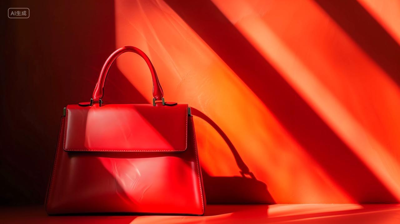 红色女士优雅高贵皮包