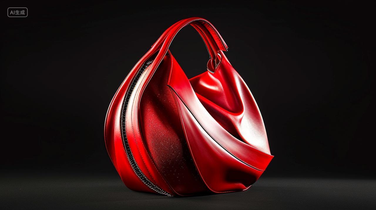 红色女士优雅高贵皮包