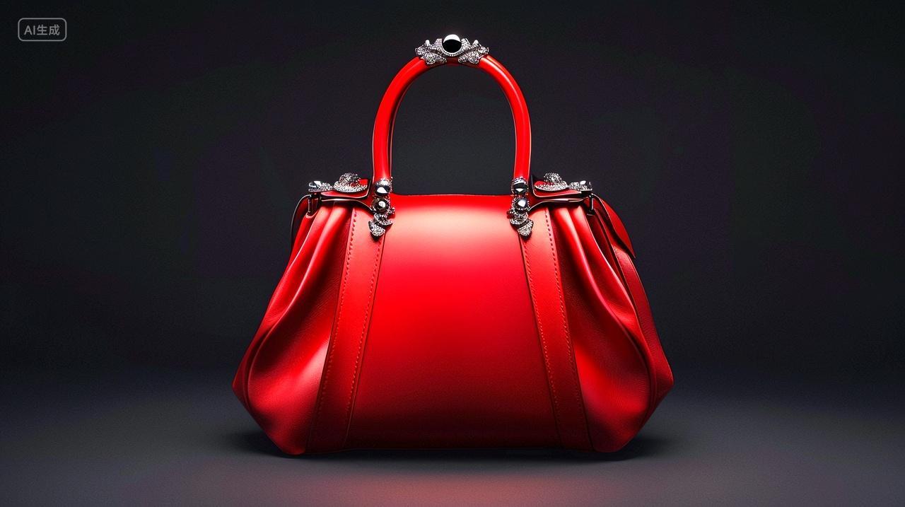 红色女士优雅高贵皮包