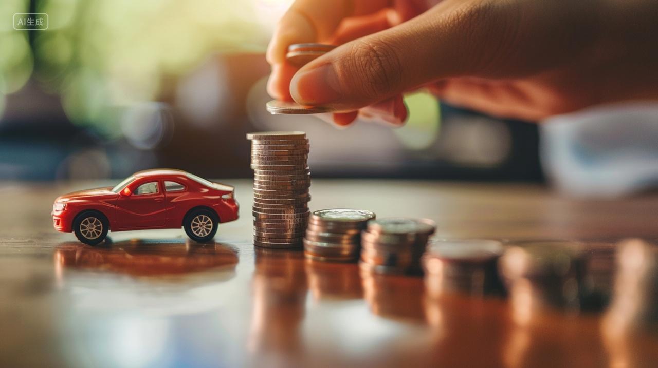 实拍商务手拿金币堆起一摞金币车贷金融