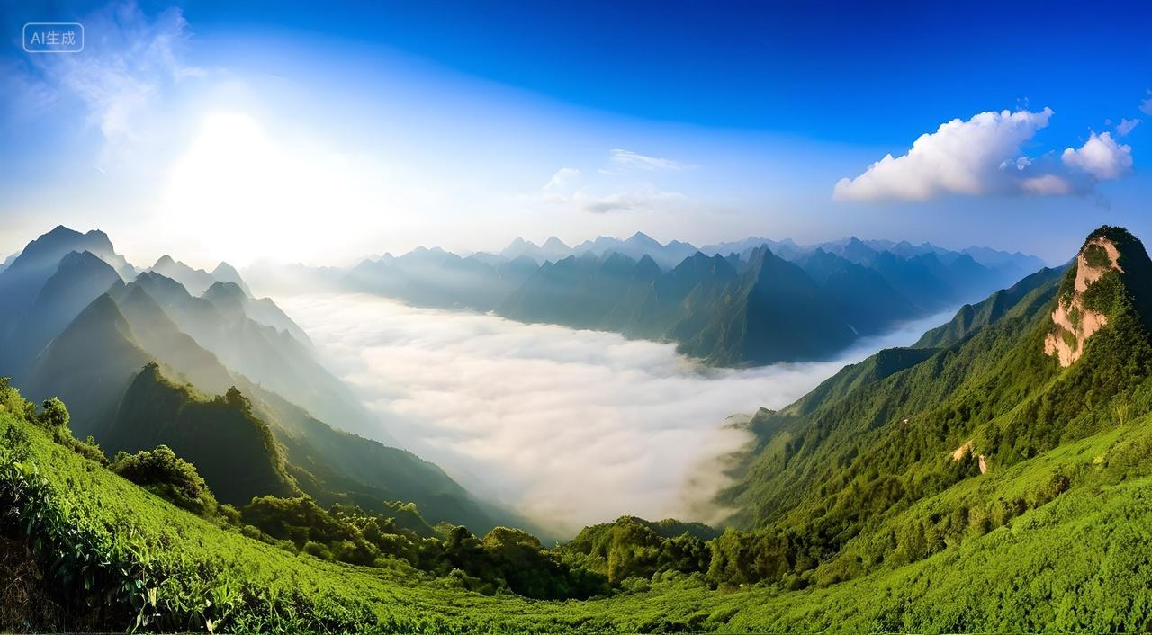 巨峰高耸入云接连天地非常壮观