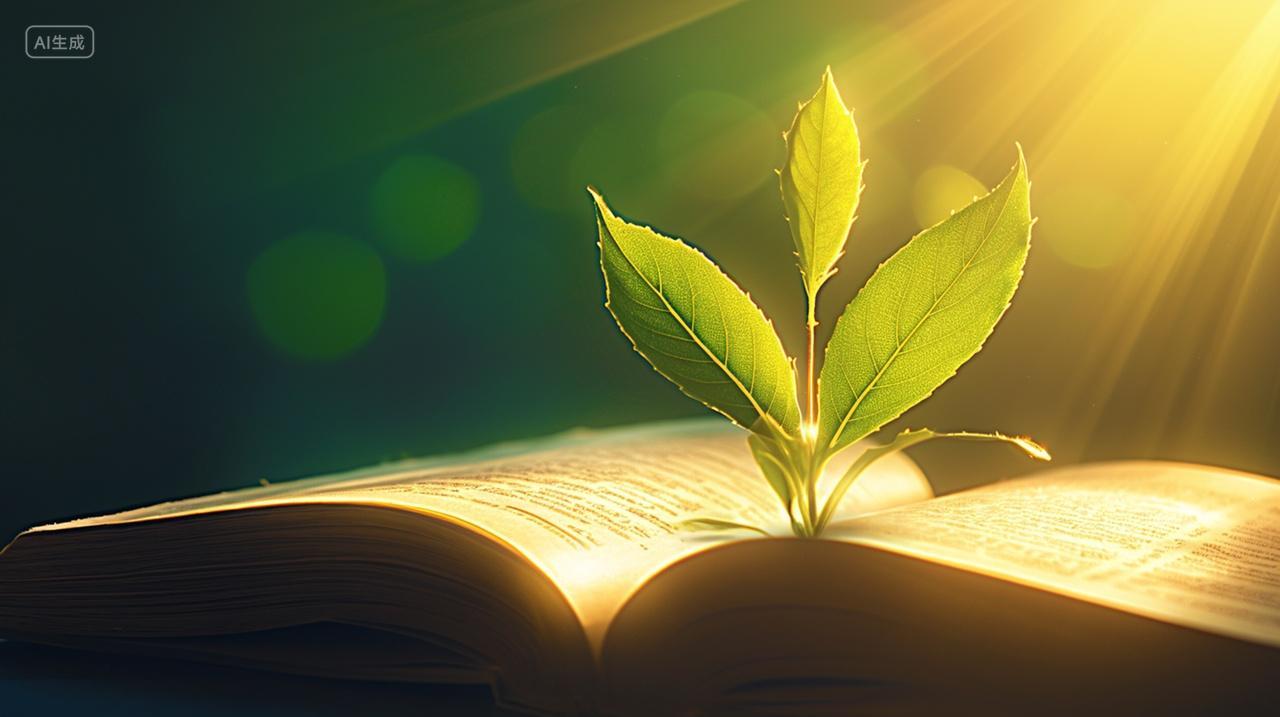 创意茂盛的幼苗从书页中浮现象征着灵感世界读书日