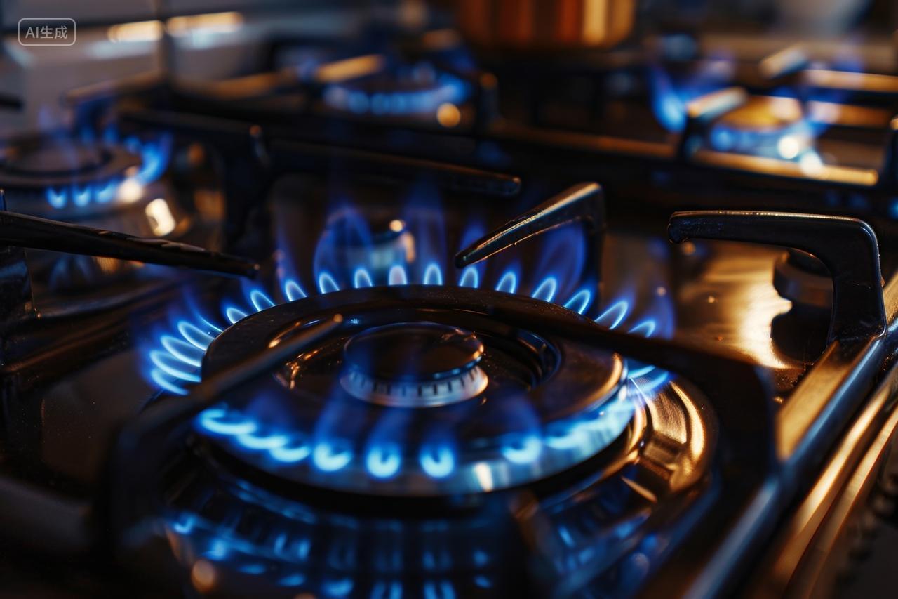 燃气灶火焰特写