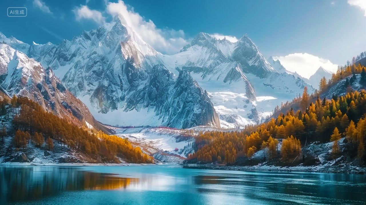 大自然蓝天白云唯美山水森林电脑壁纸