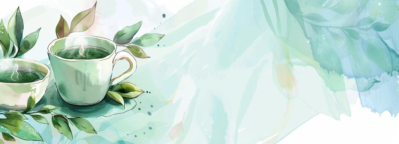 一杯茶简约小清新背景