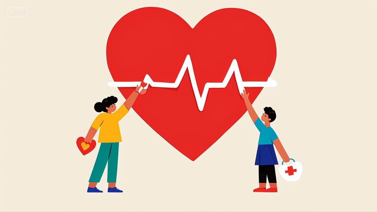 手牵红心医疗保健爱心世界卫生日素材