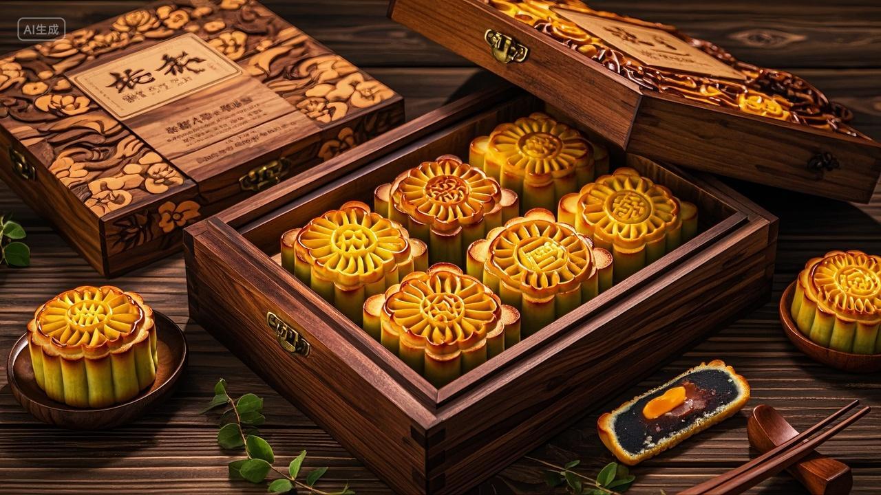 中秋月饼木质礼盒八月十五中秋节