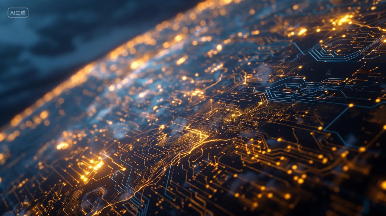 商务电子电路板特写电脑芯片