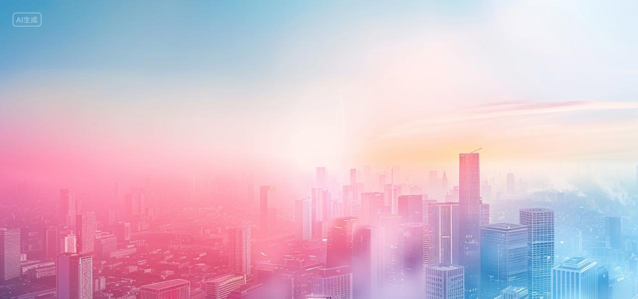 渐变色城市创意背景