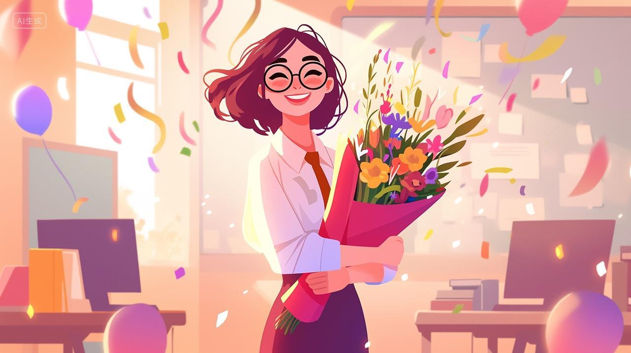 感恩教师节教育插画海报