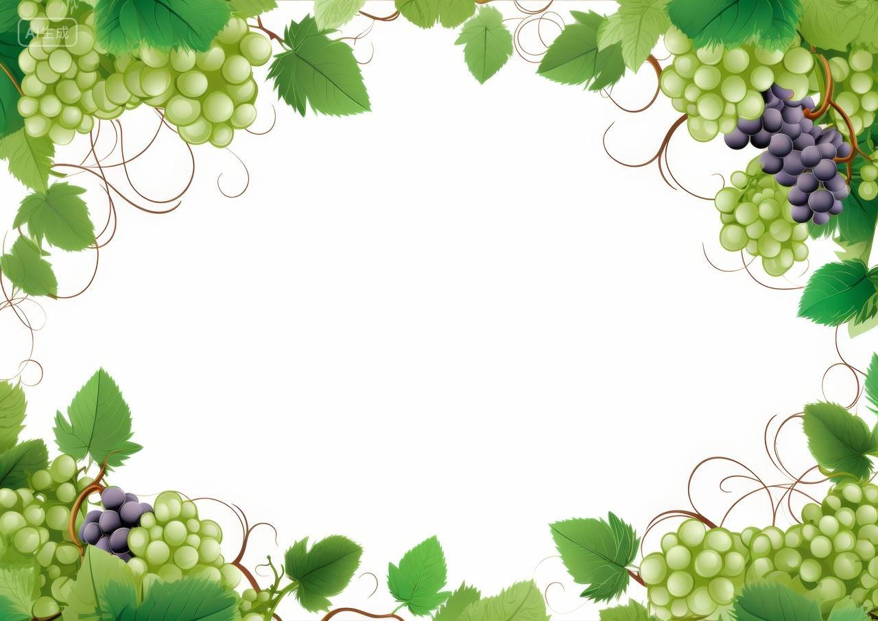 水彩葡萄背景边框