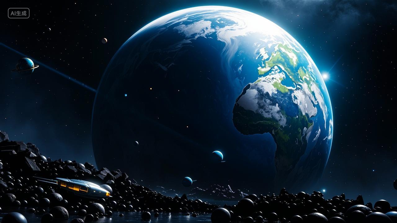 浩瀚宇宙太空中的地球背景壁纸