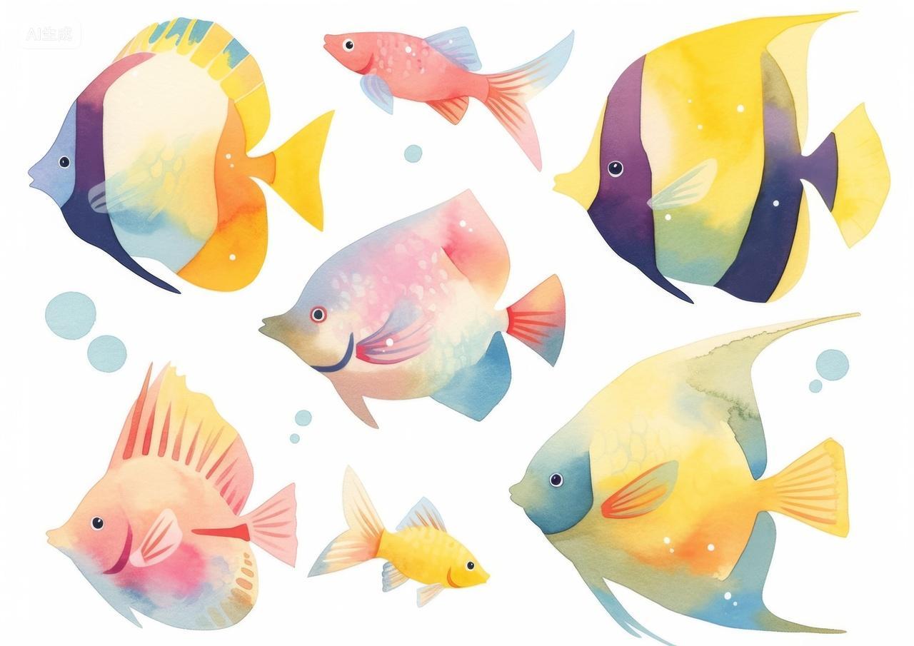 五彩斑斓的海洋鱼类元素