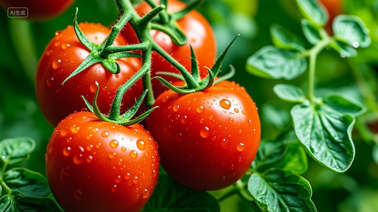 挂在树枝上的红番茄圣女果新鲜蔬菜背景