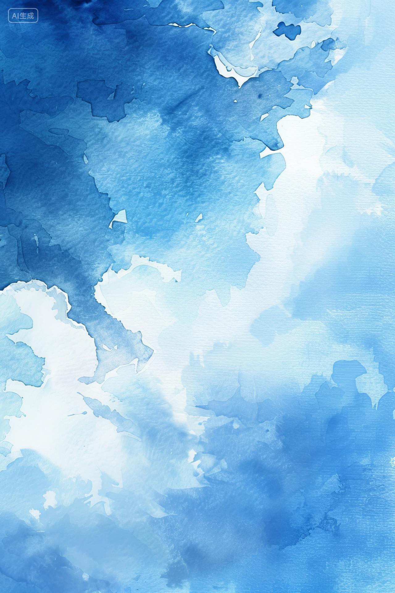 蓝色抽象水彩背景