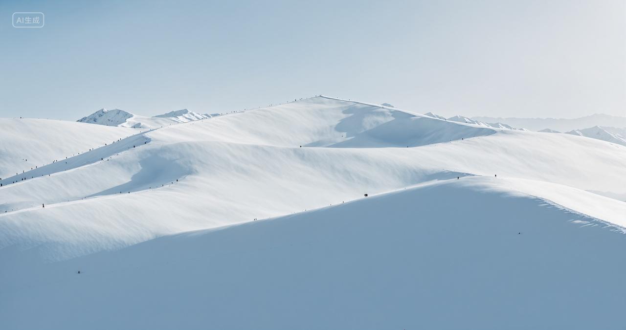 白色雪山自然风景