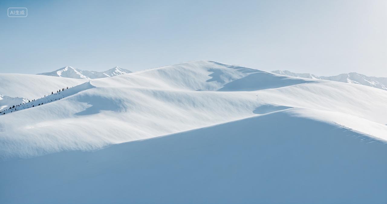 白色雪山自然风景