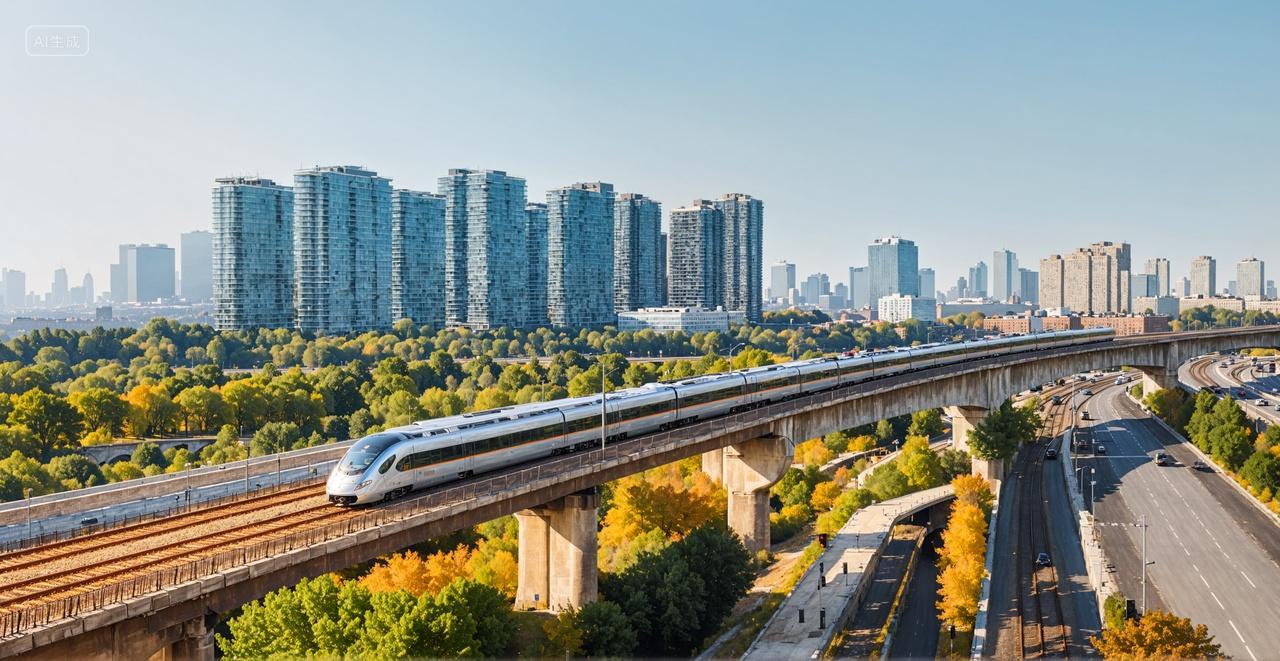 穿梭城市中高铁高速发展