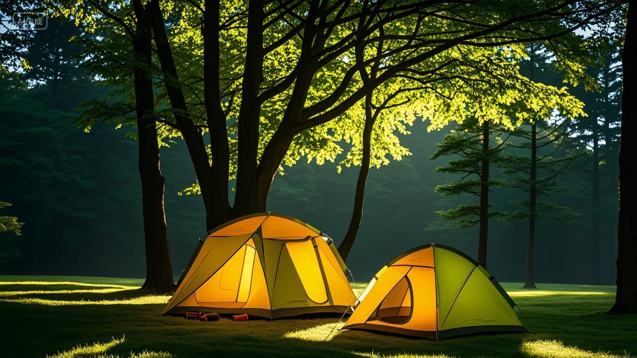 夏日户外度假搭帐篷露营小暑大暑