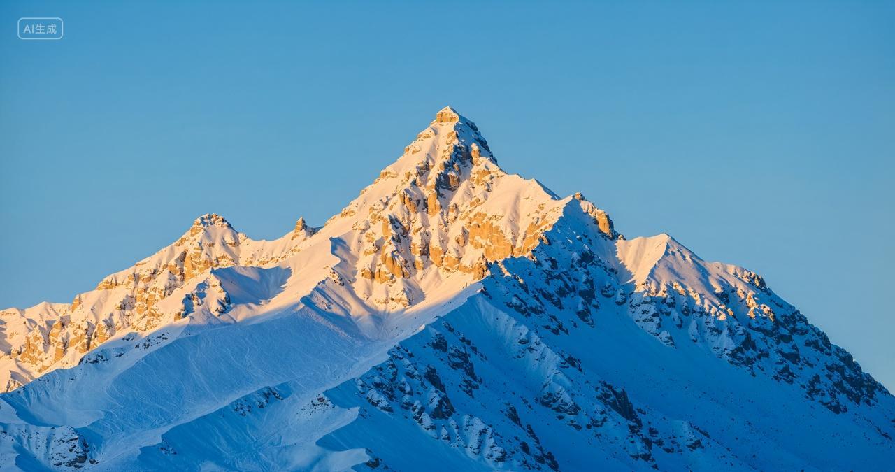 阳光雪山山峰电脑桌面壁纸