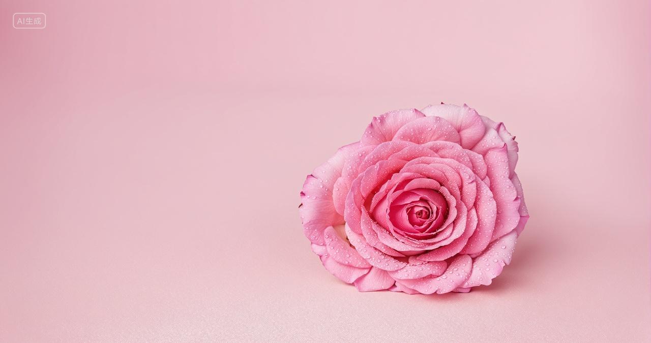 红色背景上玫瑰花情人节七夕背景