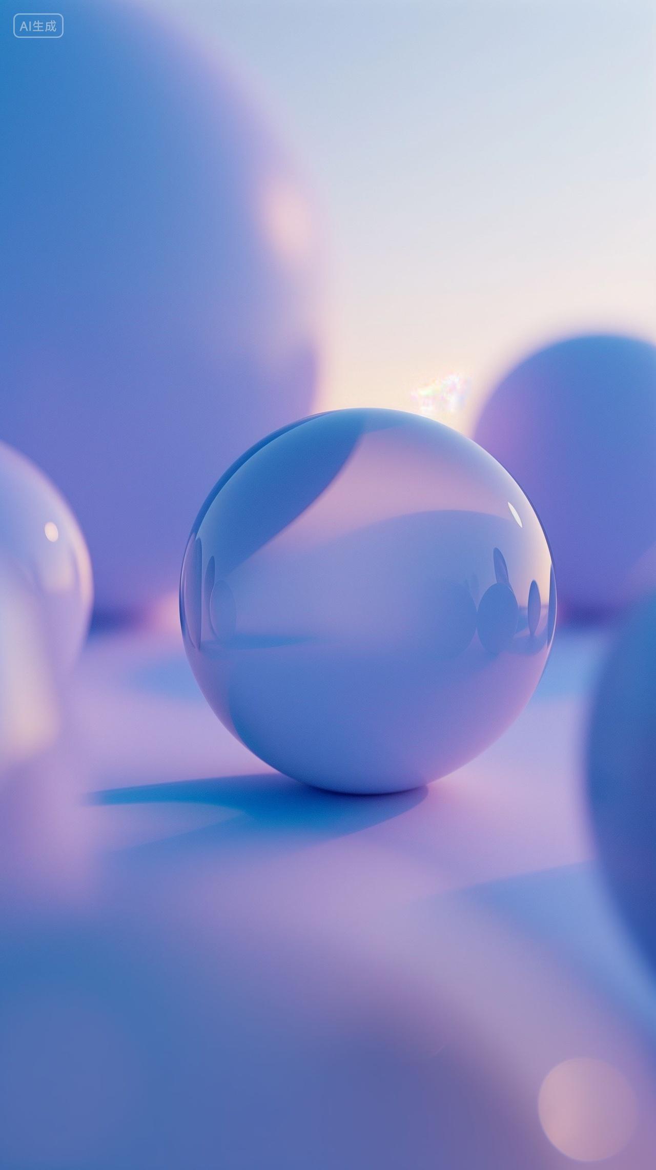 紫色抽象小球促销背景