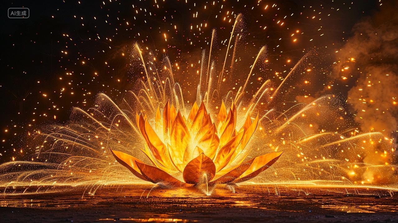 一朵盛开的火莲