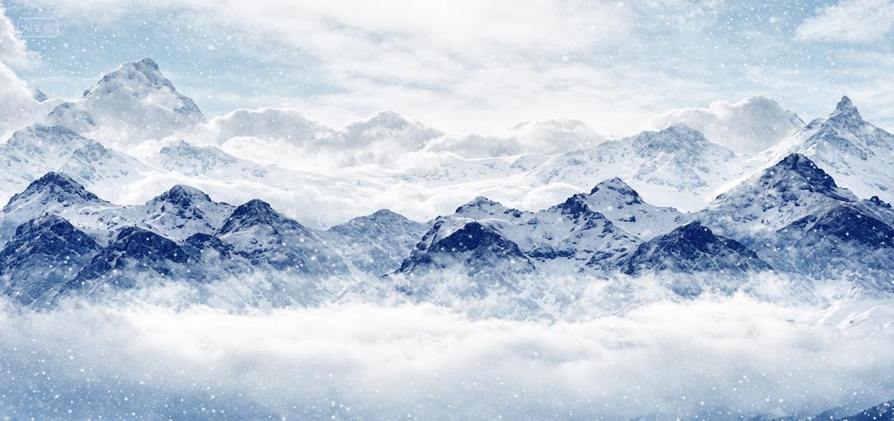 雪山山峰自然风景背景