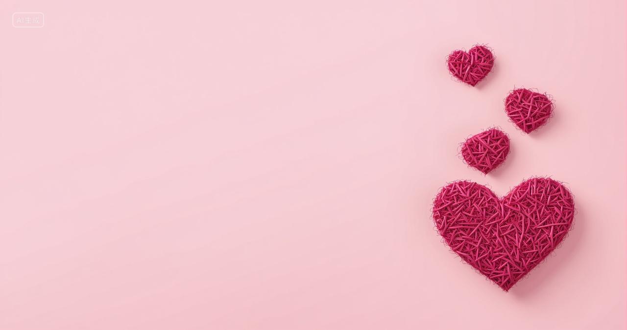 红色背景上爱心七夕情人节背景