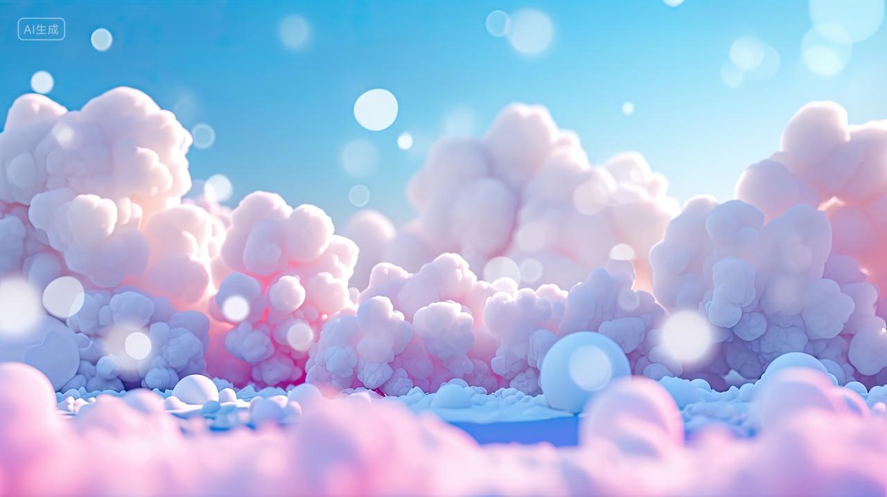 3D卡通云层梦幻唯美可爱天空云层