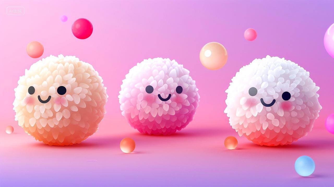 可爱的卡通汤圆背景
