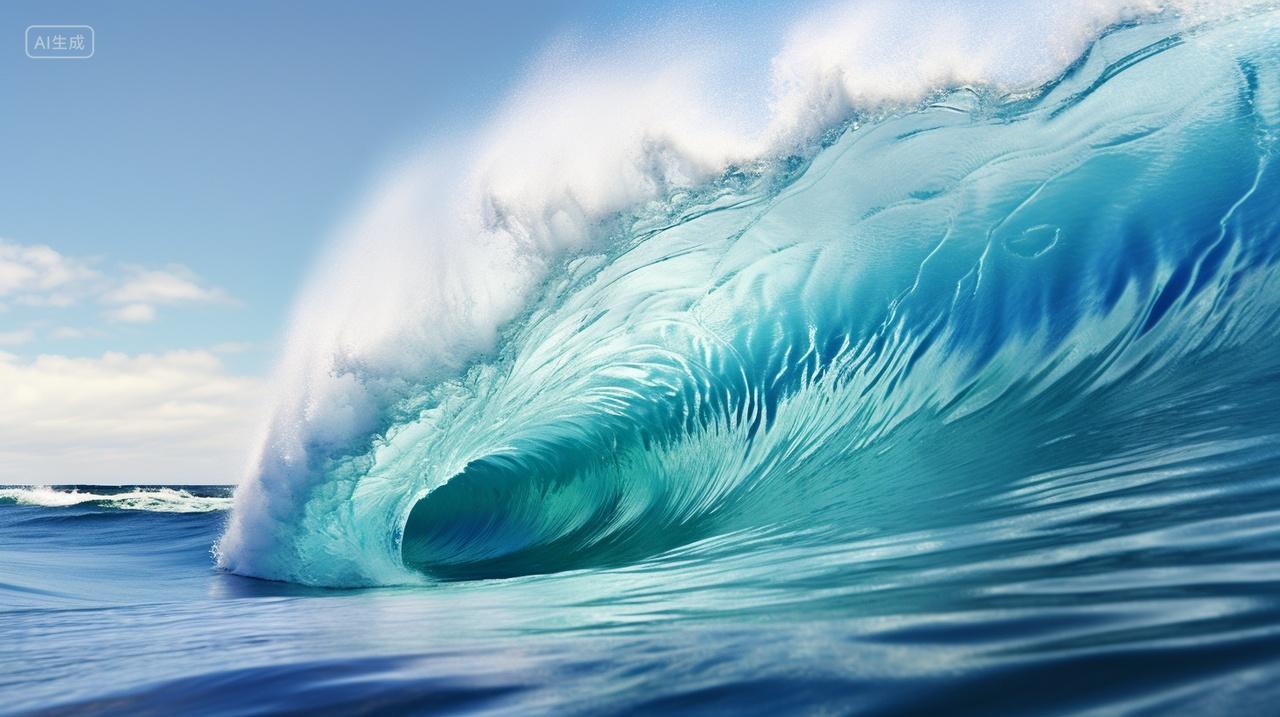 海面上翻滚的海浪浪花风景壁纸