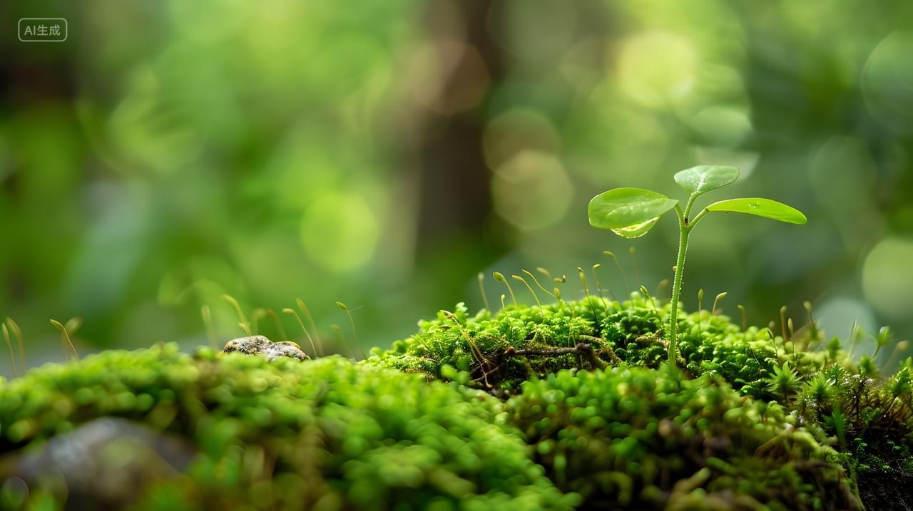 绿意盎然的森林苔藓小草壁纸