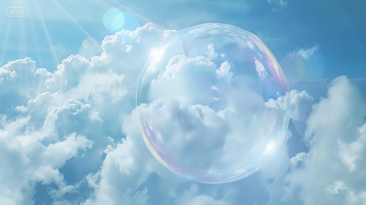 一个气泡飘在空中