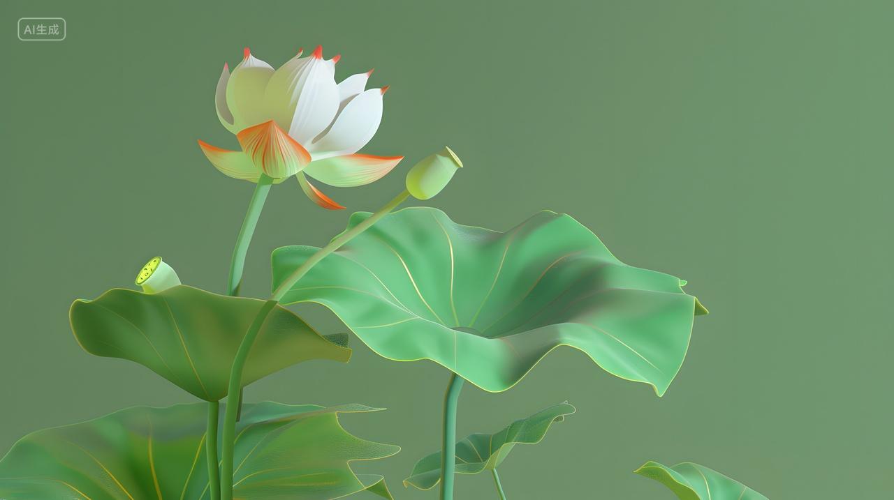 清新优雅的荷花静物壁纸