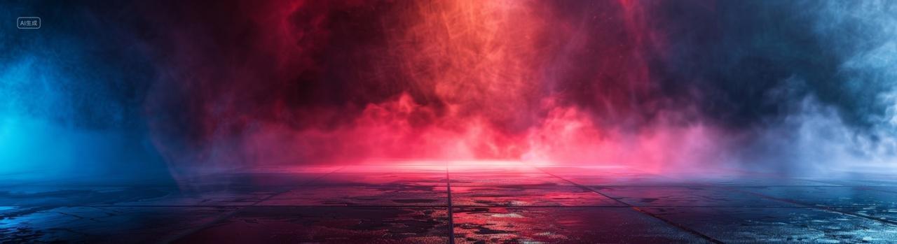 氛围感背景霓虹灯下的迷雾