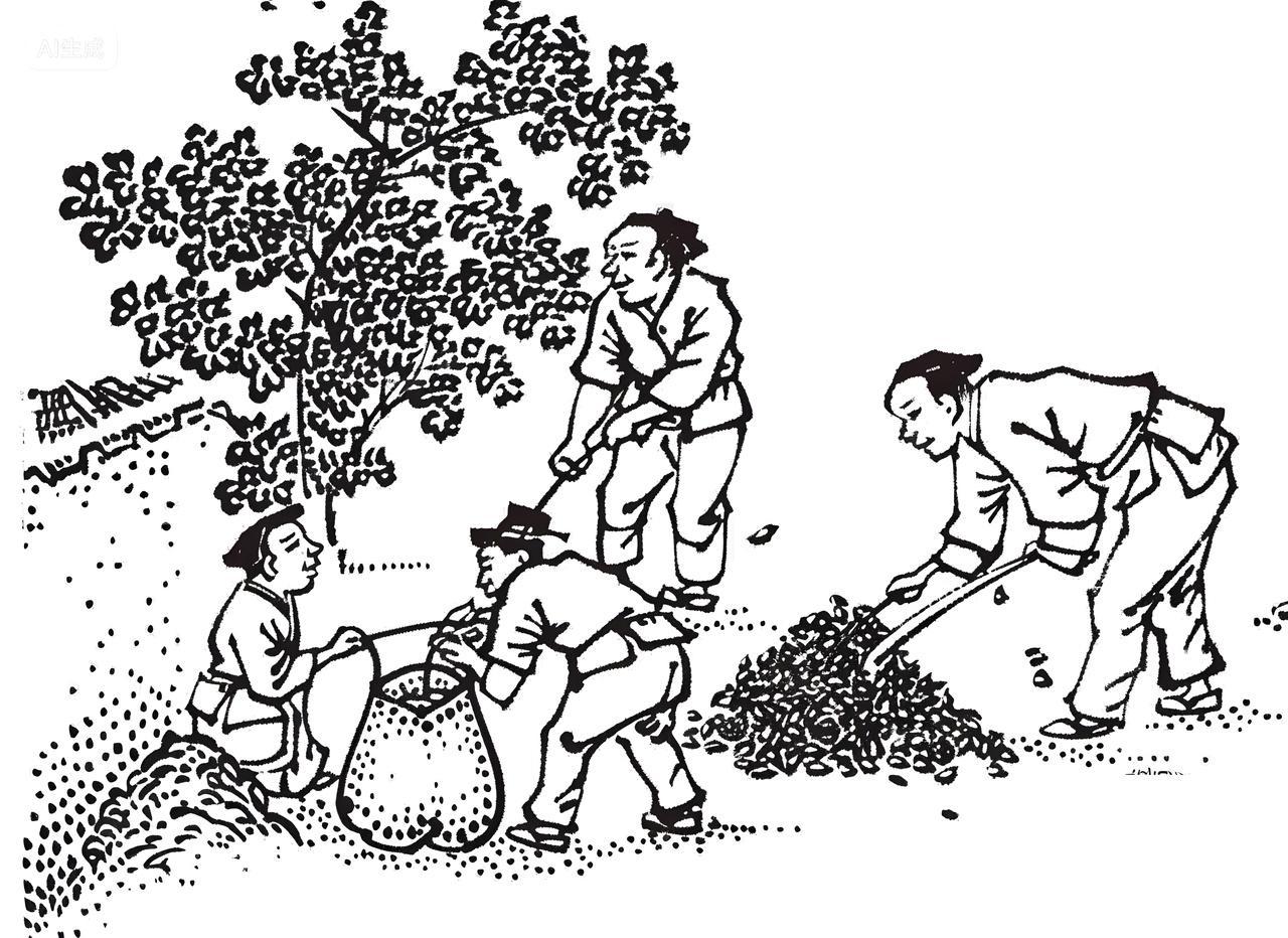 酒业古风酒文化酿酒摊饭步骤的图片