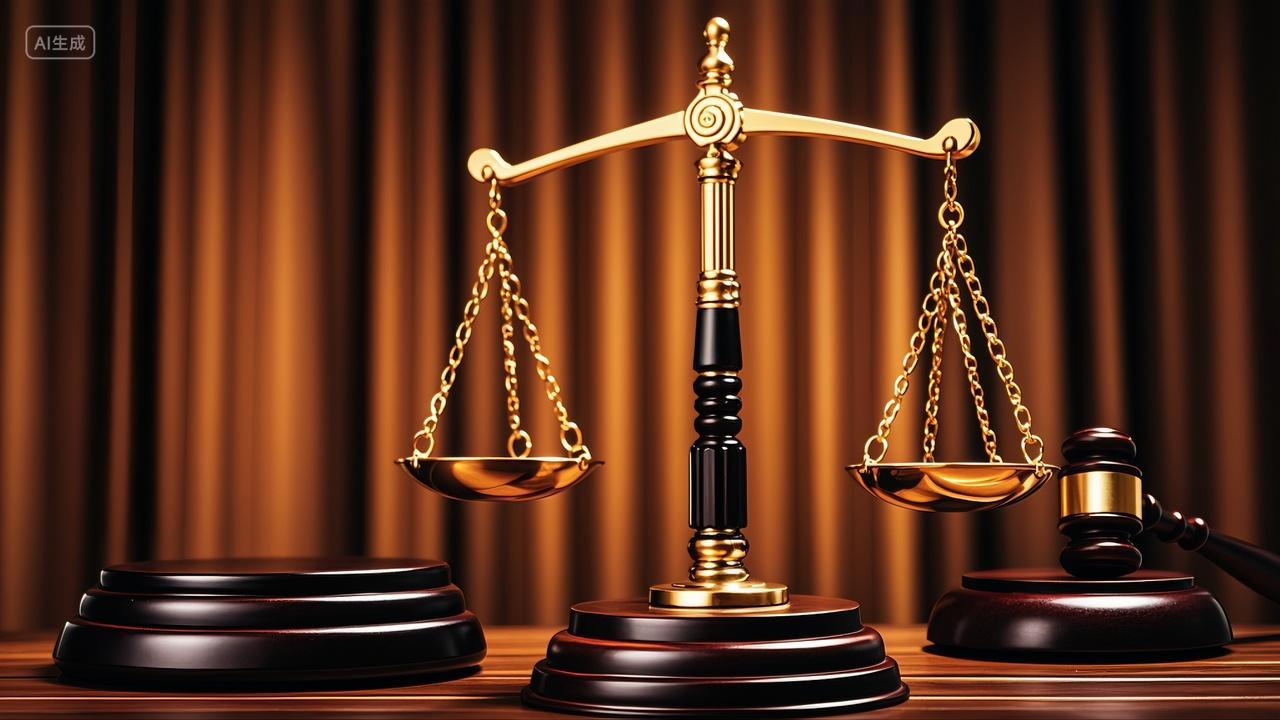 在法庭上司法的天平公平正义和法律概念