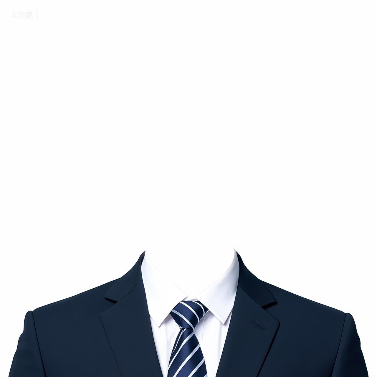 白底男士西装证件照模板
