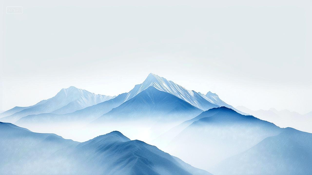 山脉的黑白色调