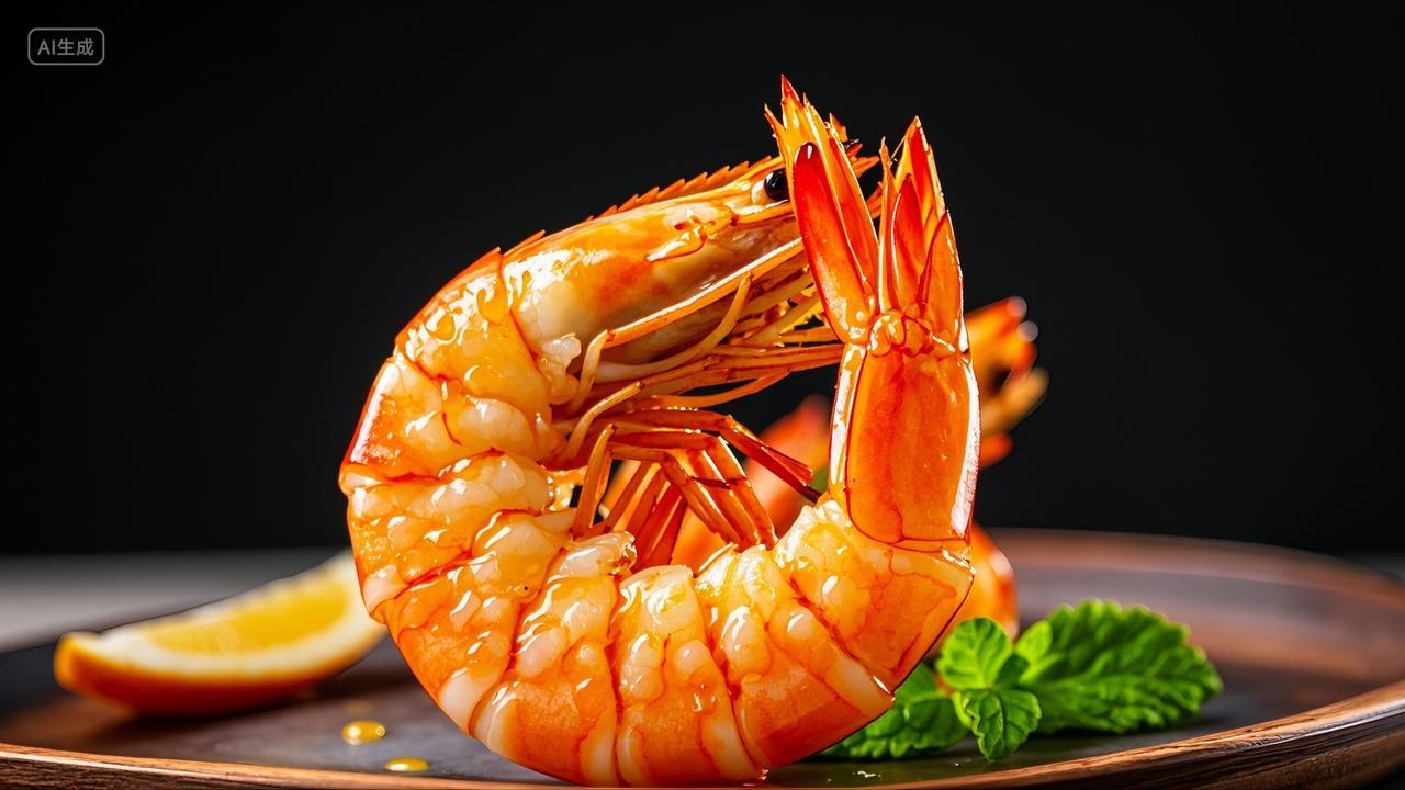 烤虾小龙虾生鲜食品水产美食背景特写