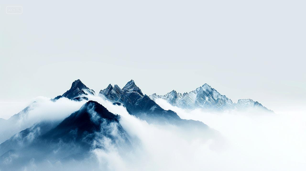 山脉的黑白色调