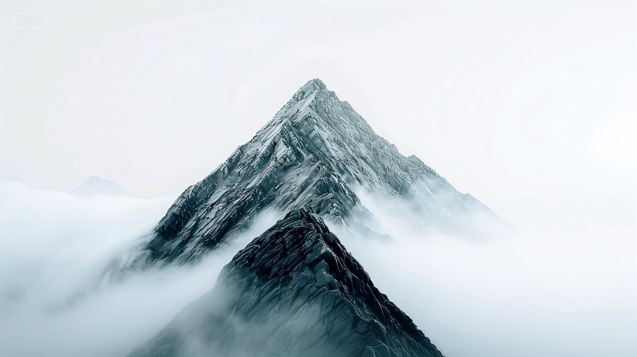 山脉的黑白色调