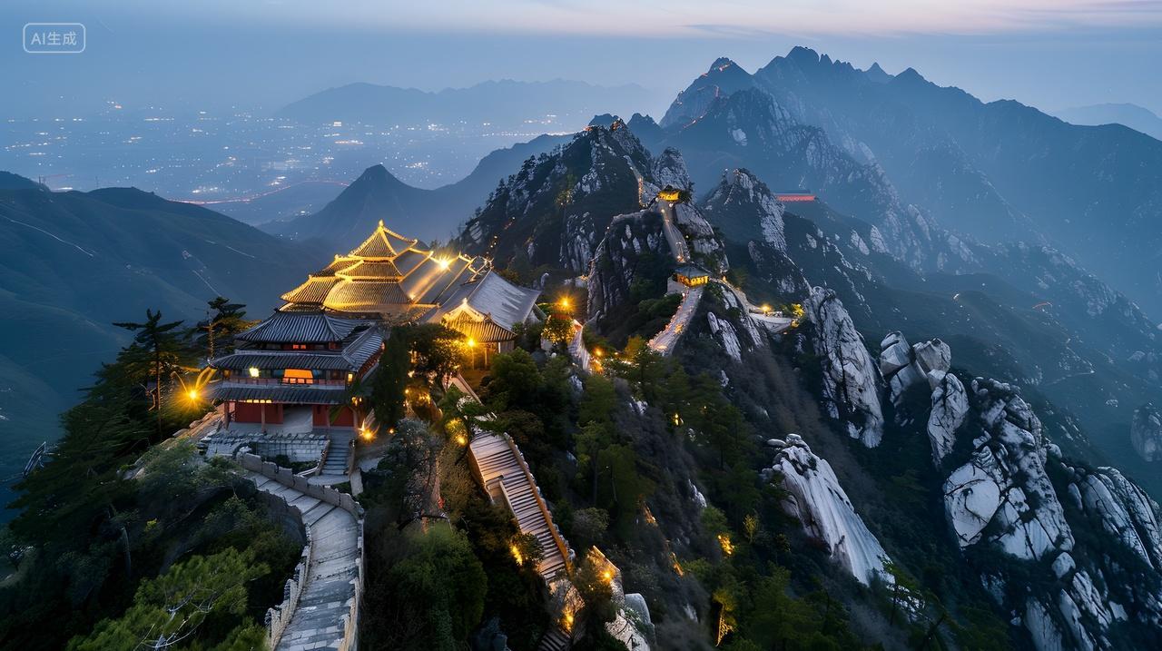 夜幕下的华山风光壁纸西岳陕西旅游