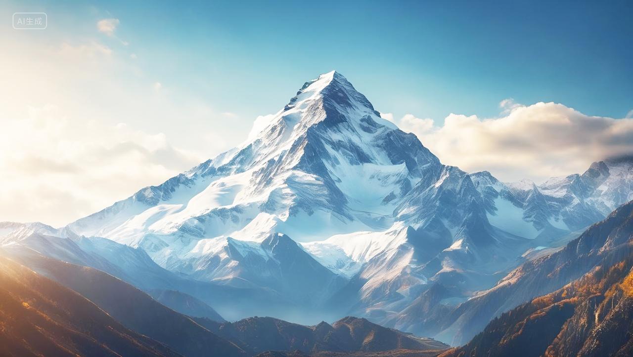 震撼壮观的雪山高山山峰图片电脑壁纸背景