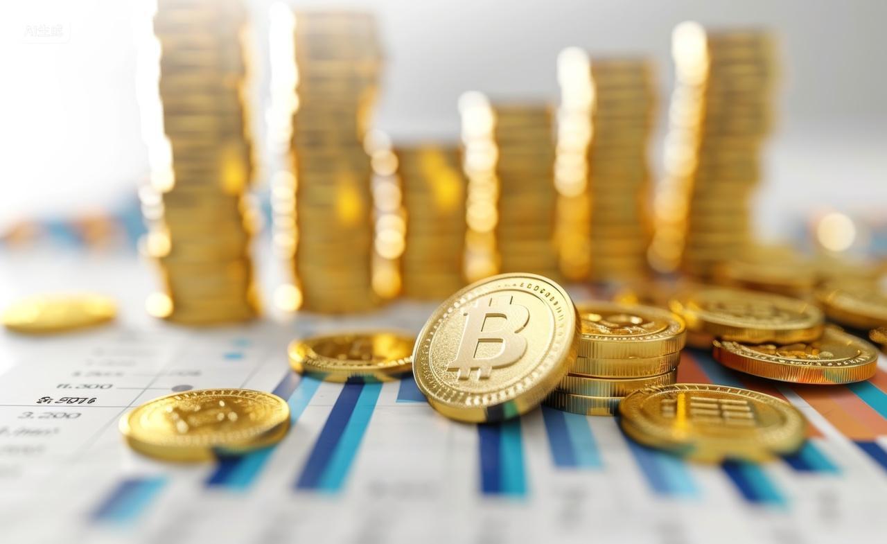金融概念财富数据和比特币