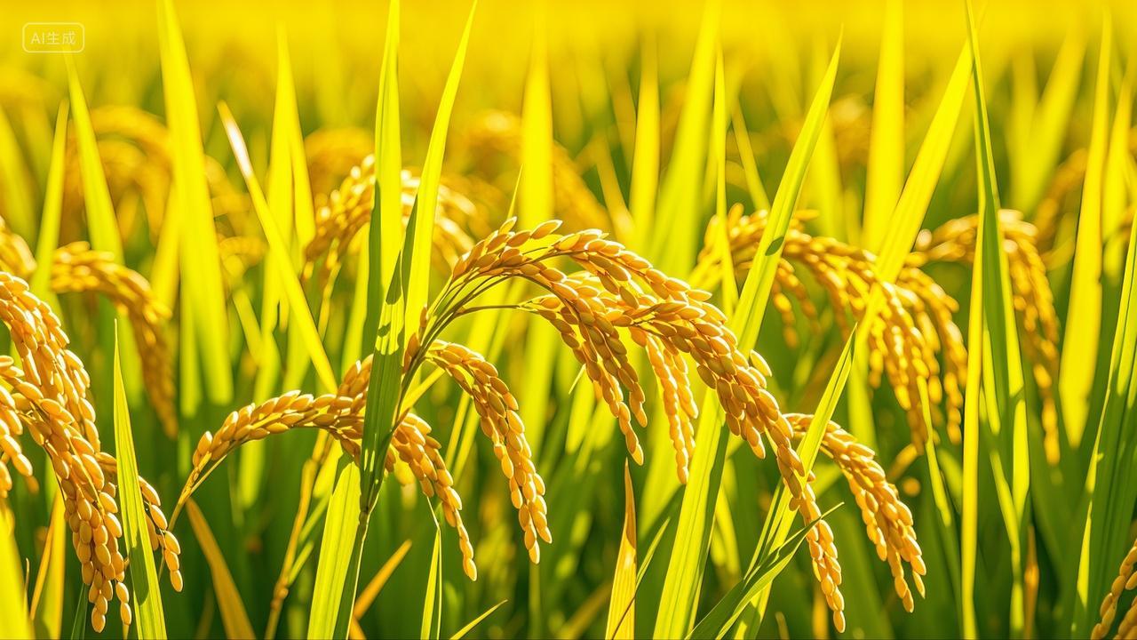 稻田里成熟的稻子稻谷粮食农业发展