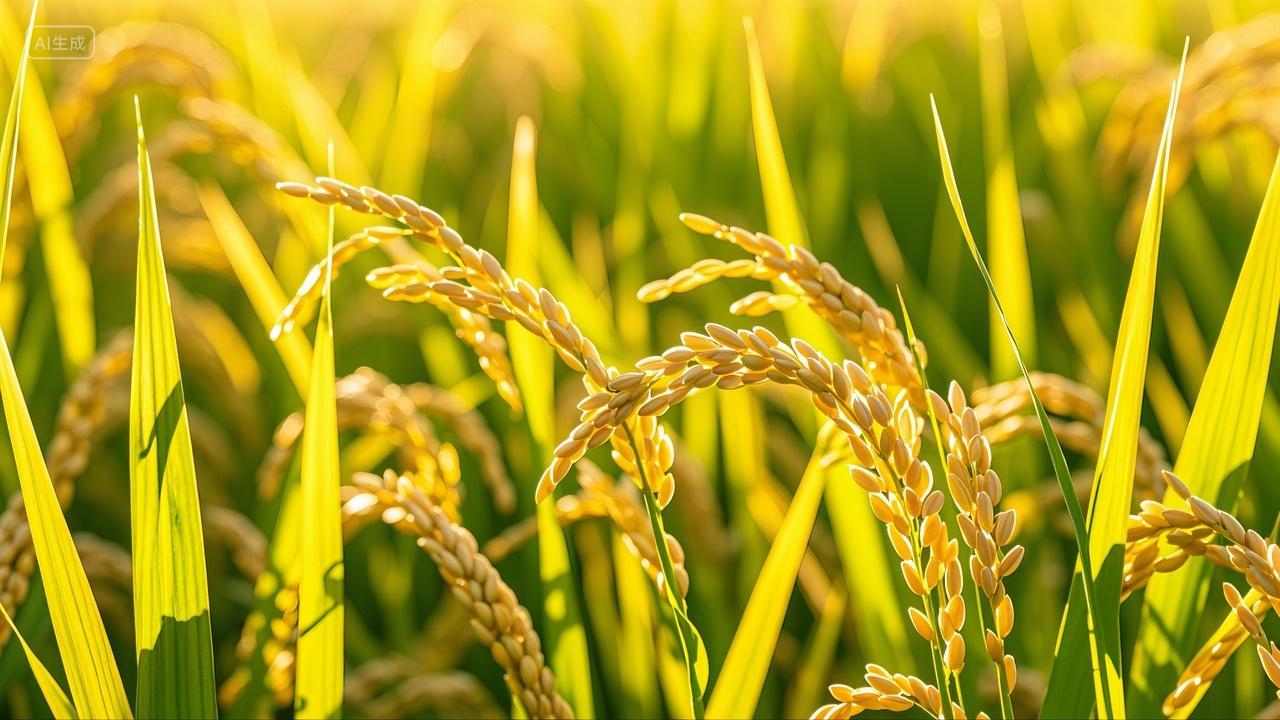 稻田里成熟的稻子稻谷粮食农业发展