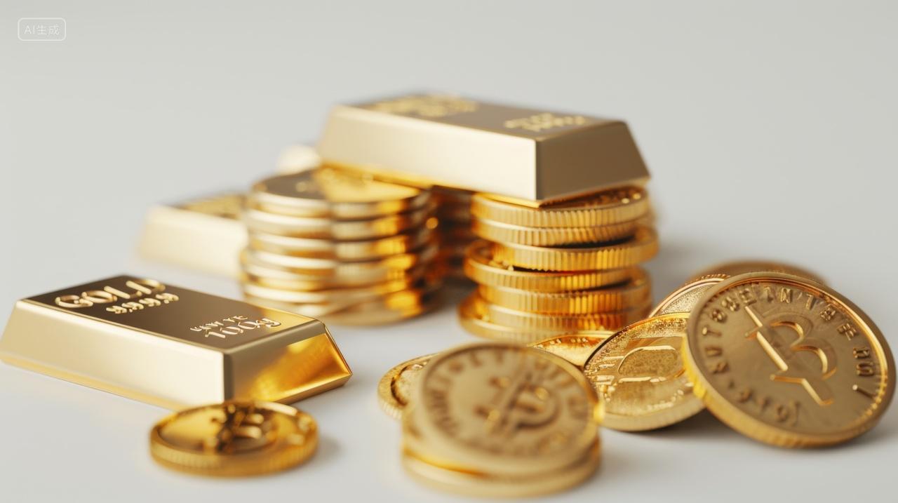 金条与金币财富概念插图