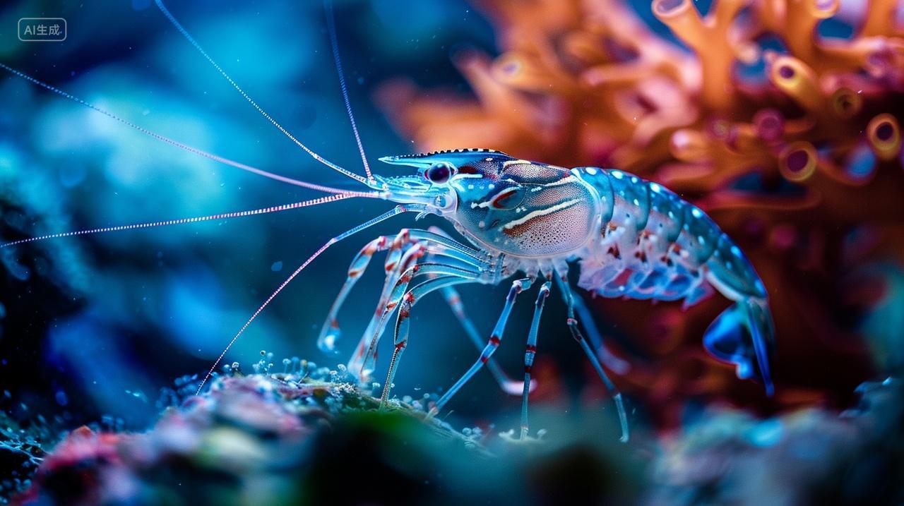 龙虾海鲜虾水下场景小龙虾水产海洋生物风景壁纸